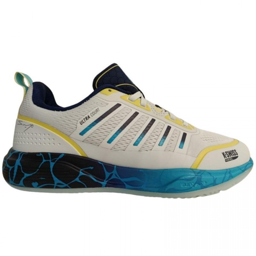 Kswiss Sanyo Ultra Court Padel White Blue Sneakers  Offer + Cheap
