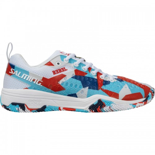 Salming Rebel Camo White Red Blue Shoes Salming Rebel Camo White Red Blue Shoes