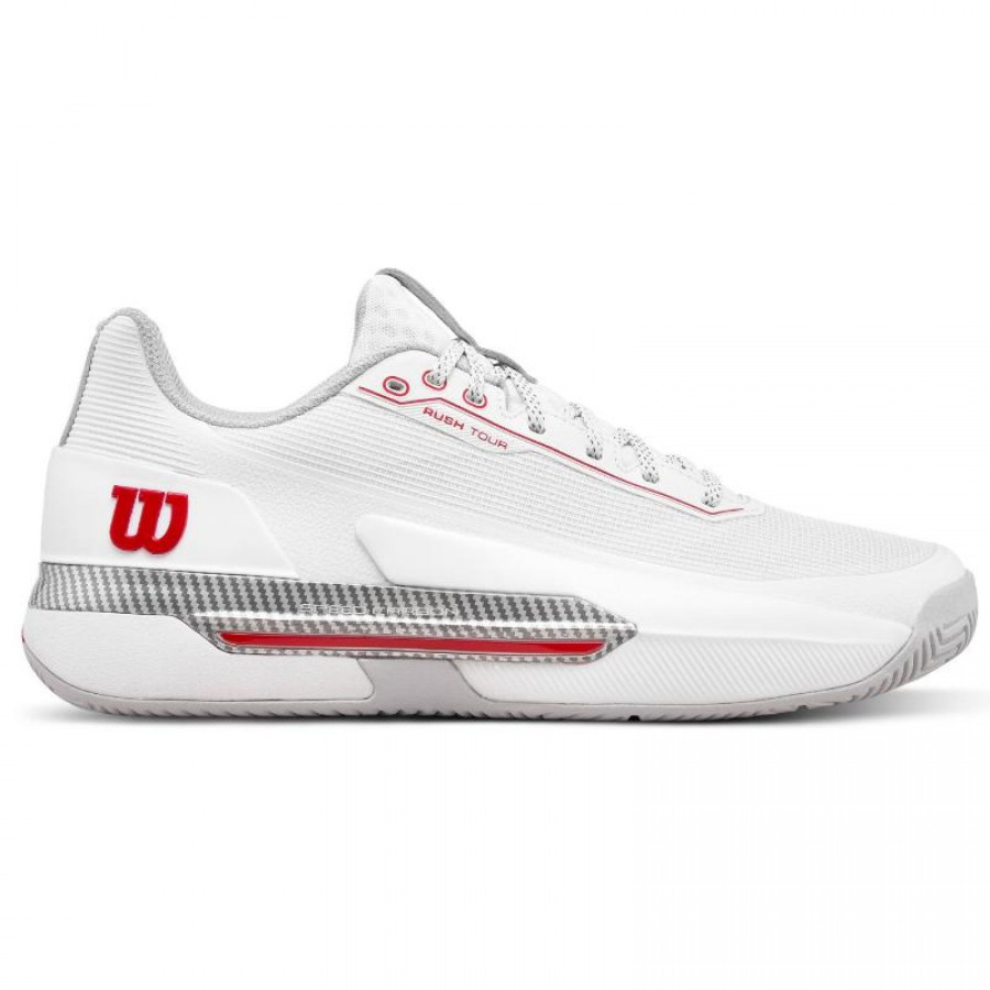 Wilson Rush Tour 5 CTC Baskets Blanches Rouges